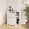 Flash Furniture Lotus Mini Fridge Bookshelf Storage Station Organizer with Cubbies in White NAN-17300-WH-GG - alternate 1